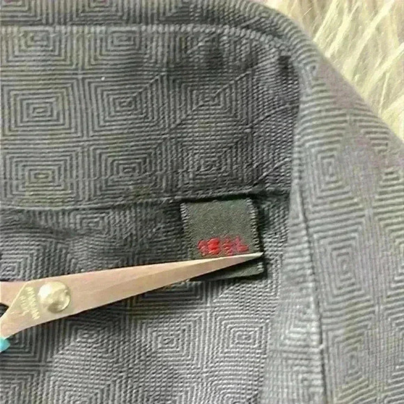 Rockin’ Sartorial Gray 100% Cotton Casual Button Down Shirt 16.5 L - Picture 3 of 7